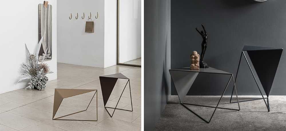 Mesas de centro INVERSE, formas escultóricas y geometrías sencillas para dar personalidad a los espacios