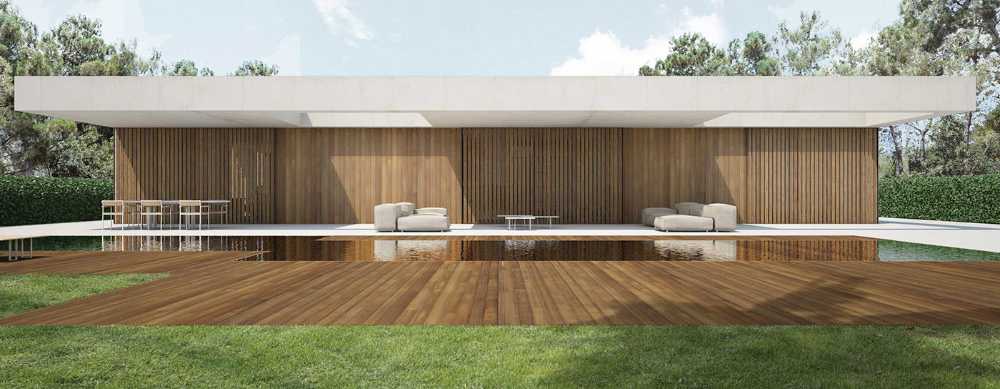 House in la Cañada: the courtyard, the heart of the house echoes the Roman atrium