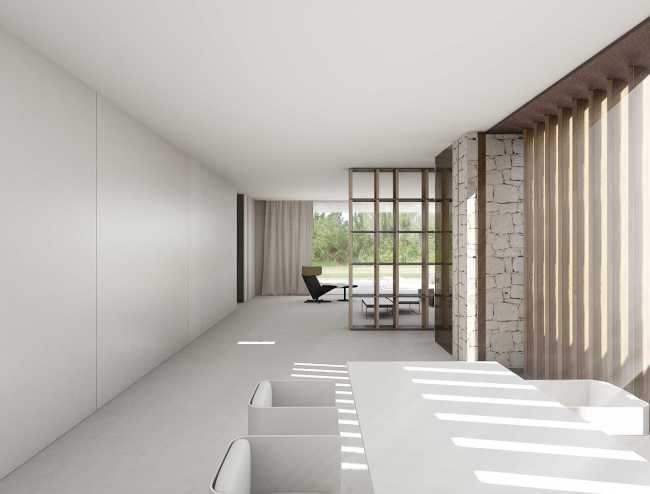 House in la Cañada: the courtyard, the heart of the house echoes the Roman atrium