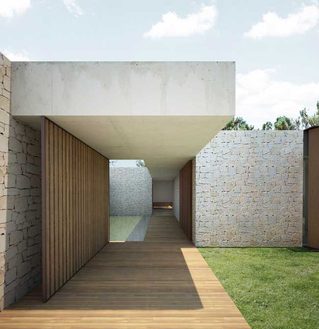 House in la Cañada: the courtyard, the heart of the house echoes the Roman atrium