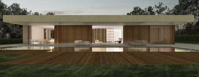 House in la Cañada: the courtyard, the heart of the house echoes the Roman atrium