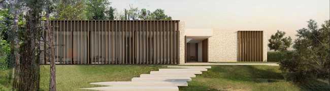 House in la Cañada: the courtyard, the heart of the house echoes the Roman atrium