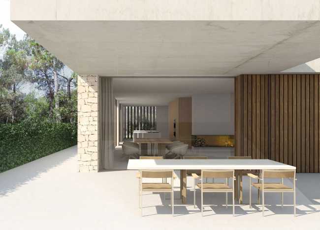House in la Cañada: the courtyard, the heart of the house echoes the Roman atrium