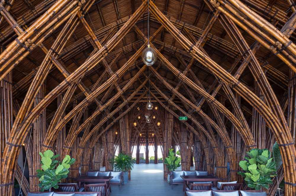 Bamboo restaurant architectural icon in Vietnam: Nocenco cafe