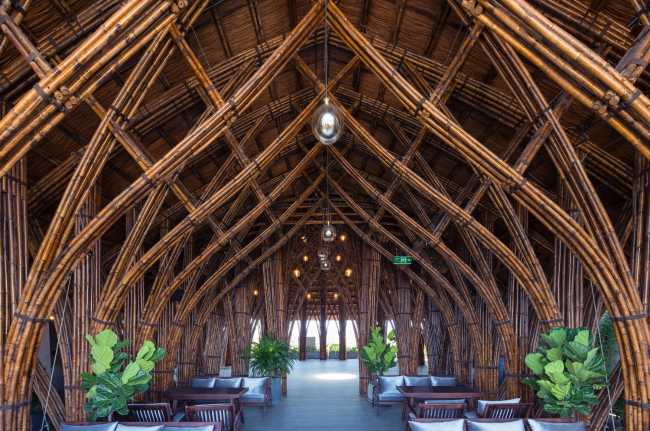 Bamboo restaurant architectural icon in Vietnam: Nocenco cafe