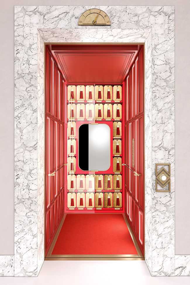 POP UP, the elevator inspired by the cinema designed to give personality to a service space