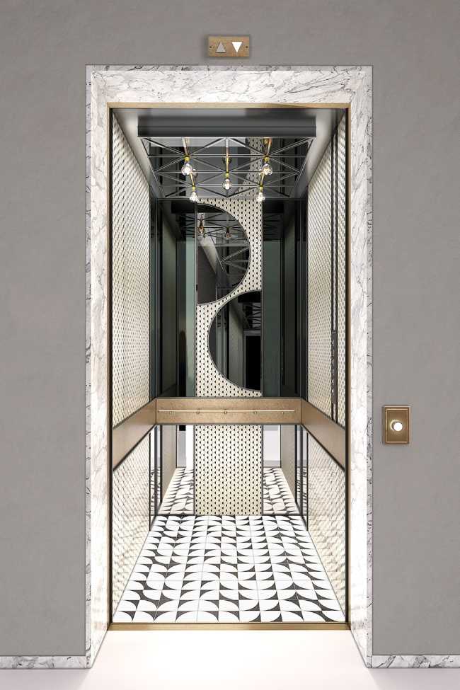 POP UP, the elevator inspired by the cinema designed to give personality to a service space