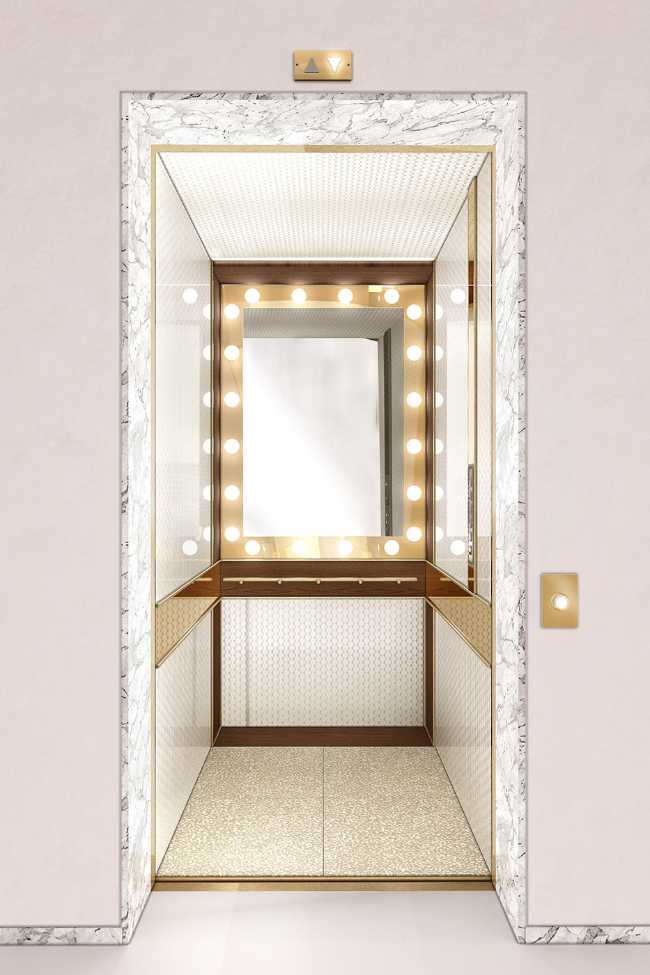 POP UP, the elevator inspired by the cinema designed to give personality to a service space