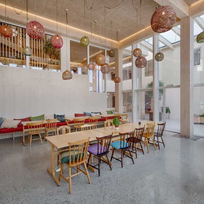 Vindmậllebakken, social cohousing. A wooden architecture that focuses on sharing