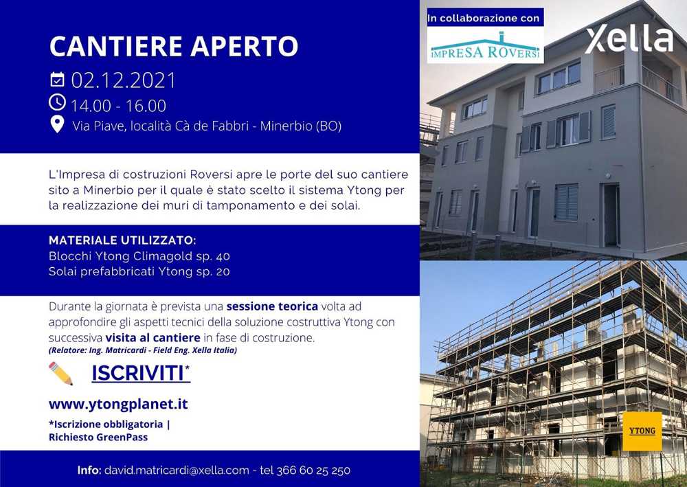 Visita ad un cantiere Ytong. Un’occasione unica per conoscere il sistema in calcestruzzo aerato autoclavato
