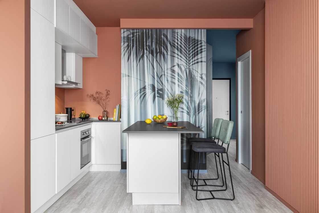 The material and the colour of a mini-apartment in Milan