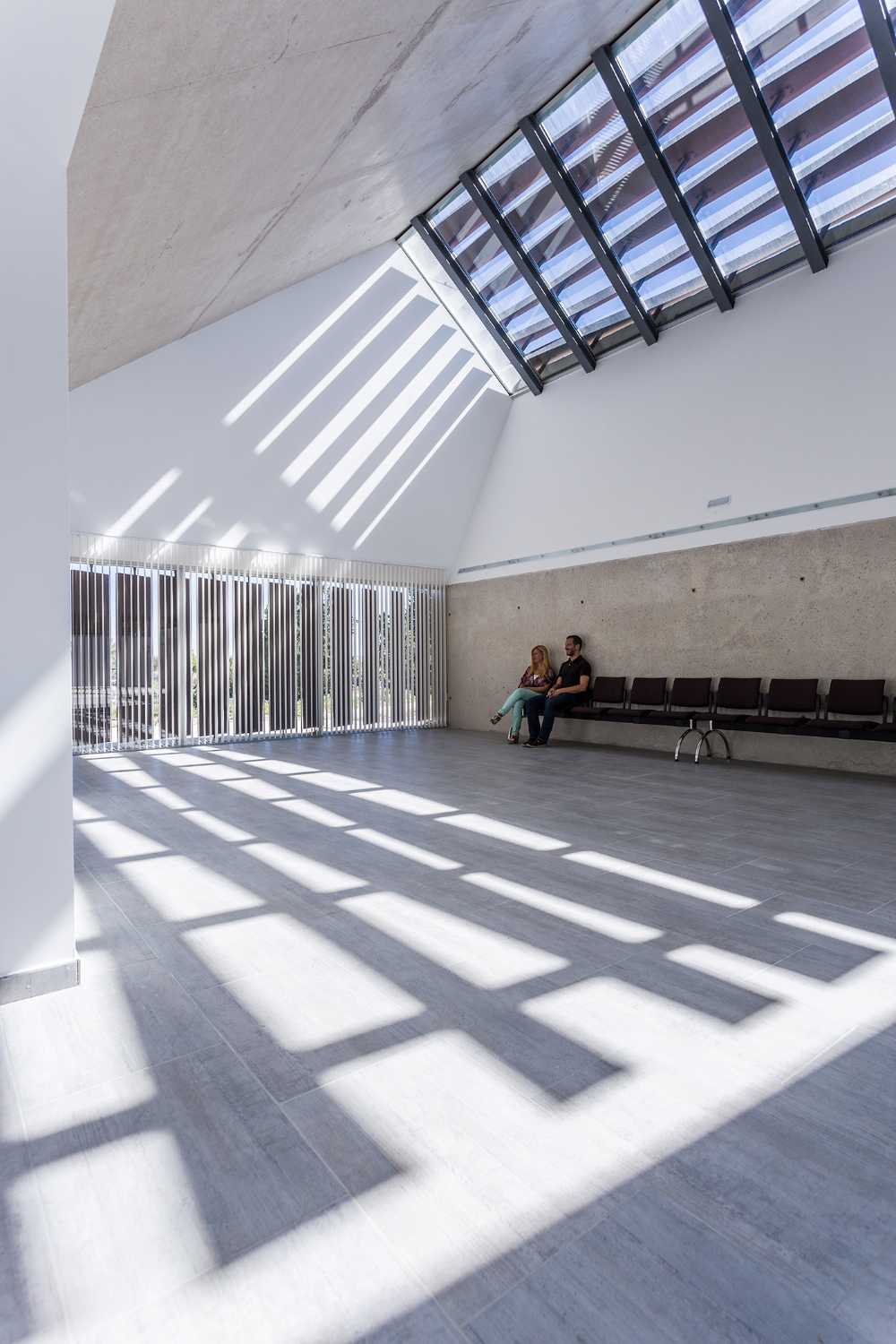 The emblematic Tanatorium for greeting the dead caressed by a mystical light