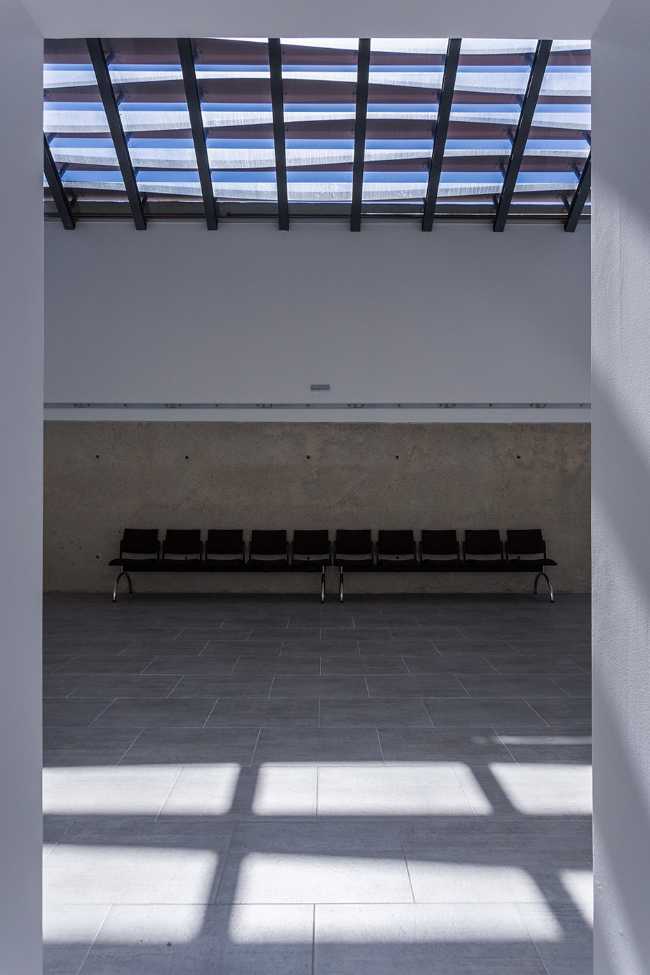 The emblematic Tanatorium for greeting the dead caressed by a mystical light