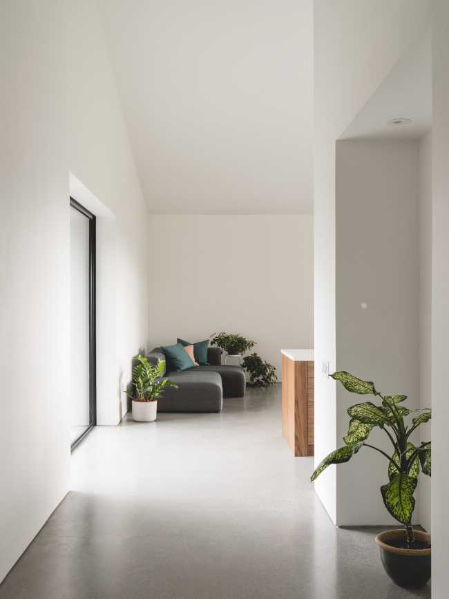 Una silhoutte presa in prestito dal vocabolario degli edifici rurali del New England: Saltbox Passive House