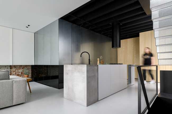 Amsterdam loft, volumi architettonici minimal