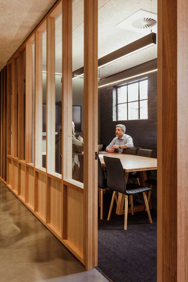 The warmth of the timber welcomes the ERA Planning & Enviroments team to its new office