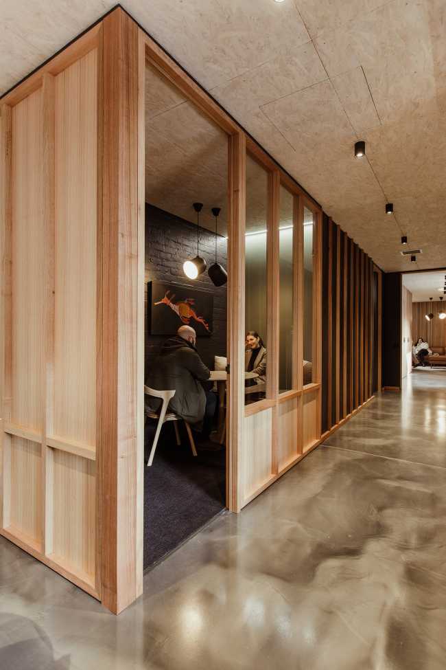 The warmth of the timber welcomes the ERA Planning & Enviroments team to its new office