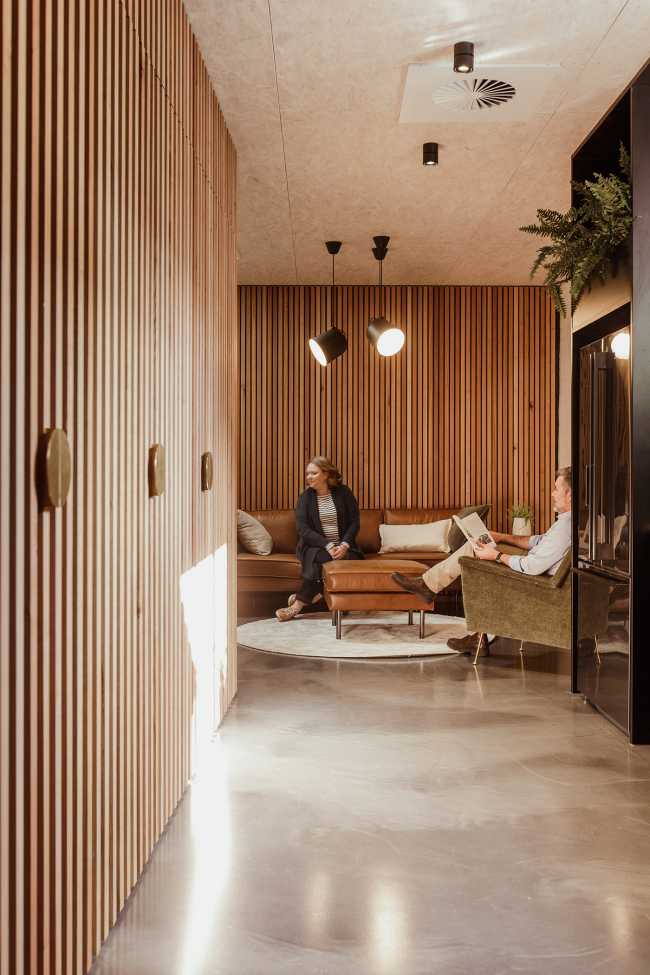 The warmth of the timber welcomes the ERA Planning & Enviroments team to its new office