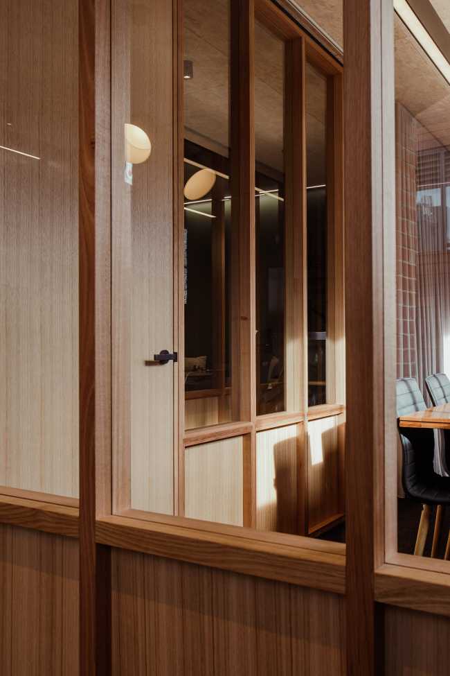 The warmth of the timber welcomes the ERA Planning & Enviroments team to its new office