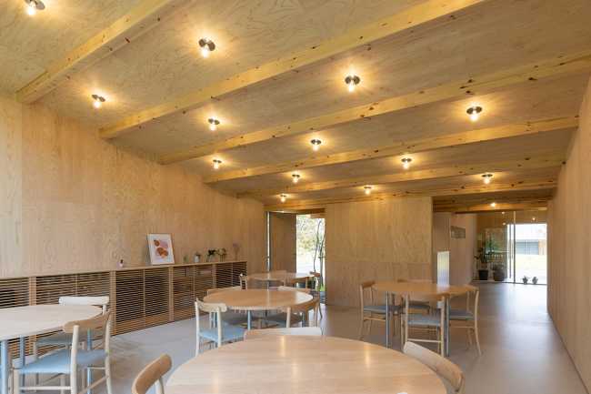 The hotel nestled at the foot of the hill which runs toward Mount Fuji