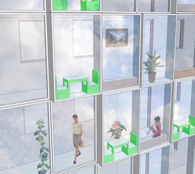 Castellators, the glass tower that shines like a diamond