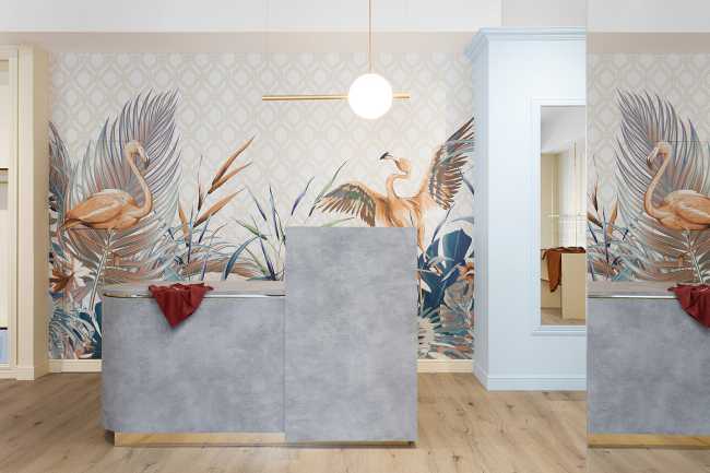 Revival des années 1960 pour le design du magasin Reve : boutique de mode habillée de bois, d'or et de couleurs pastel