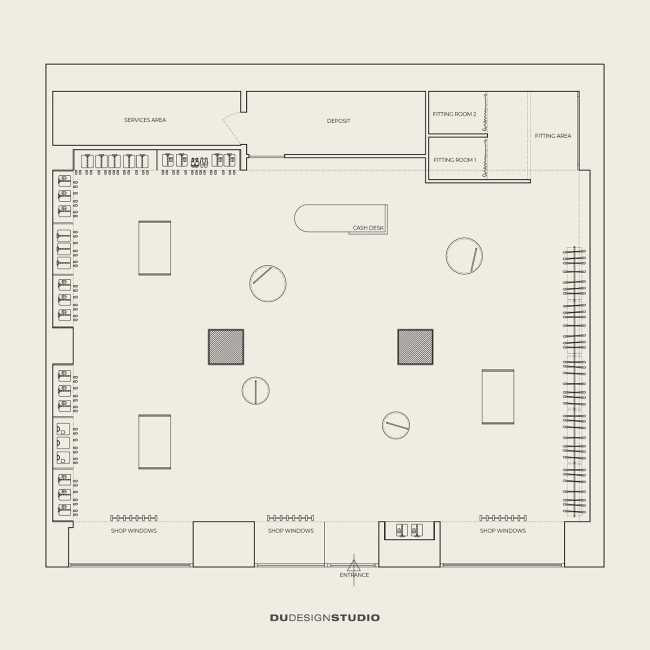 Revival des années 1960 pour le design du magasin Reve : boutique de mode habillée de bois, d'or et de couleurs pastel