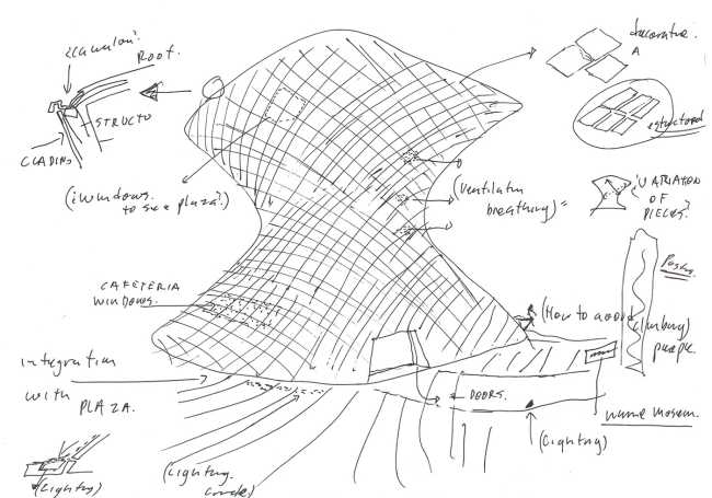 The iconic Soumaya Museum and its shiny steel tile facade.