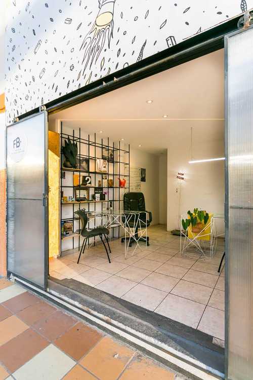 The textured materials, lighting and furniture are the stars of the redesign for FB+'s new studio