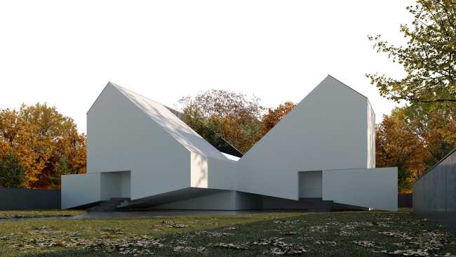 Two artists' villa that combines both closeness and privacy