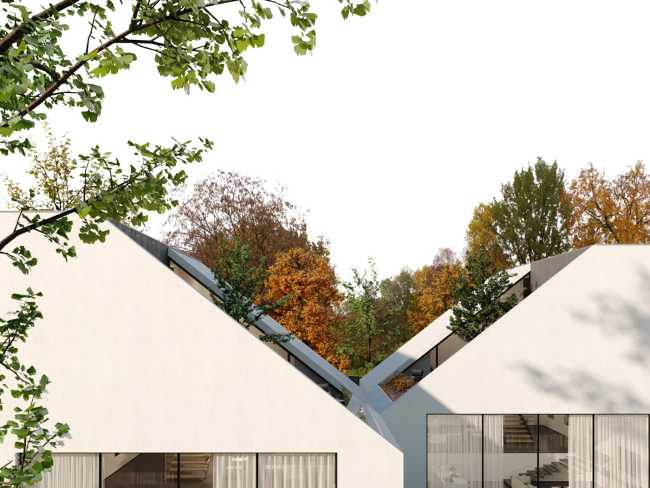 Two artists' villa that combines both closeness and privacy