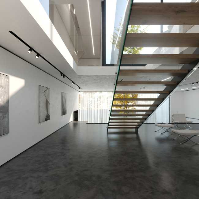 Two artists' villa that combines both closeness and privacy