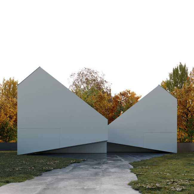 Two artists' villa that combines both closeness and privacy