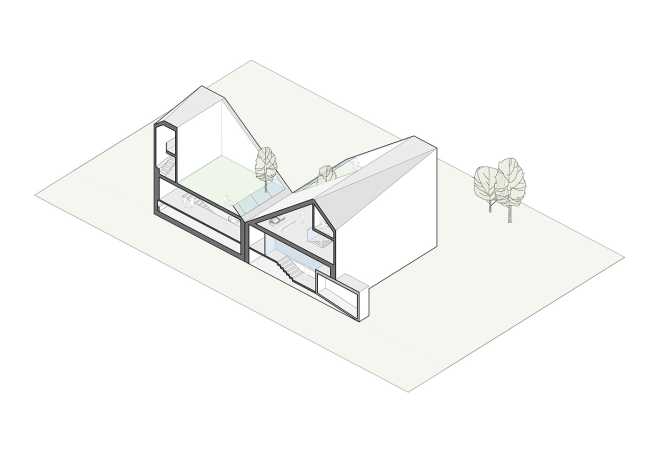 Two artists' villa that combines both closeness and privacy