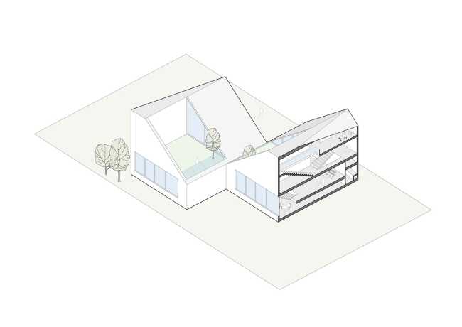 Two artists' villa that combines both closeness and privacy