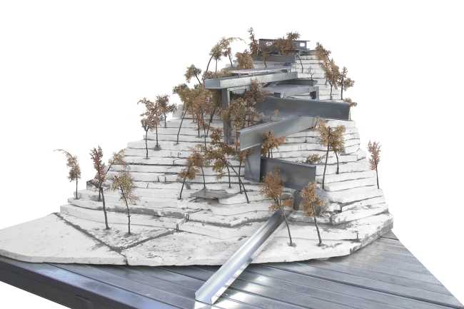 Una cascada de espacios acomodados a lo largo de la pendiente para la Zig Zag House