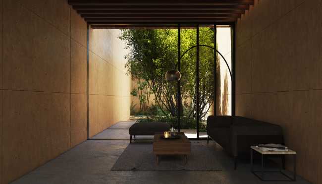 3 patios, 4 metros, 3 volúmenes: Casa 3 Patios