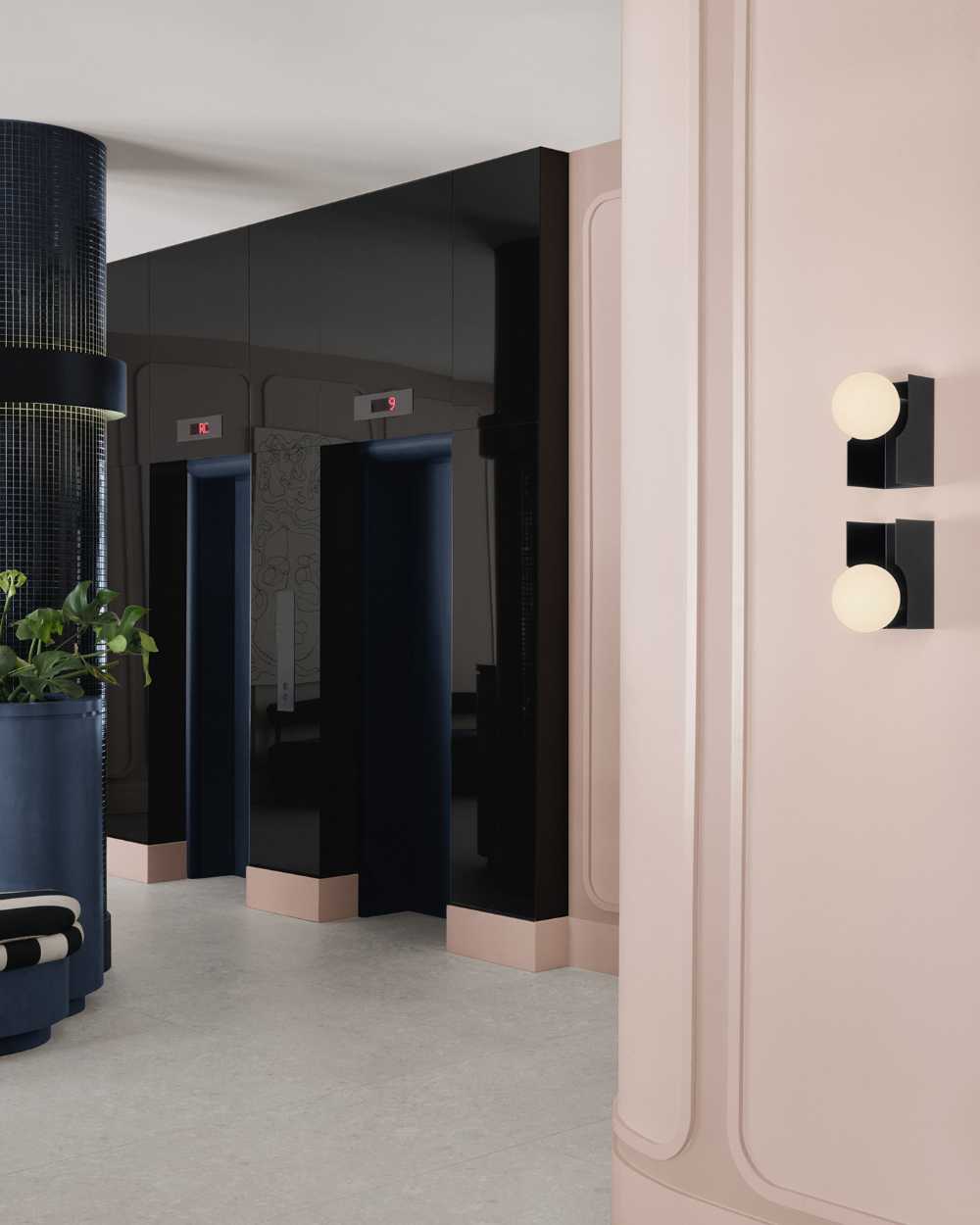 New lobby for Plaza Hutchison: an extravagant mood board welcomes young university students to their residence