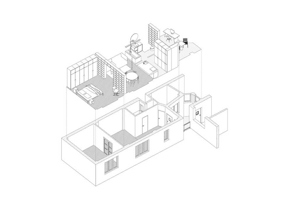 Ristrutturazione dell’Appartamento H nella Old Town di Bratislava. Layout razionale e contrasto tra bianco e colori primari