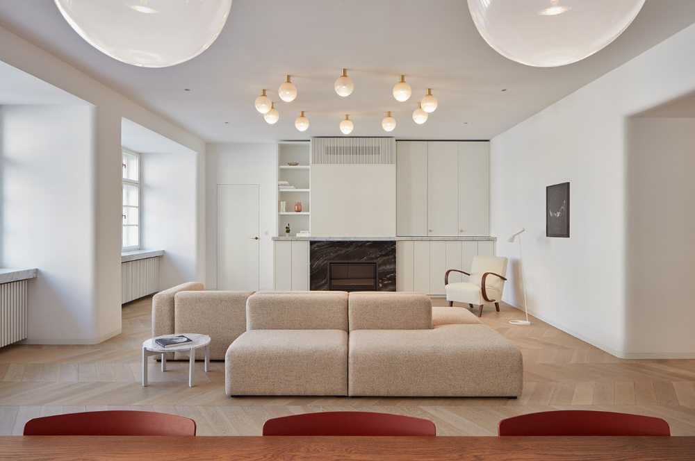 077 Residence, a renovation of a large apartment in the heart of Prague. A Rich mood board with refined details