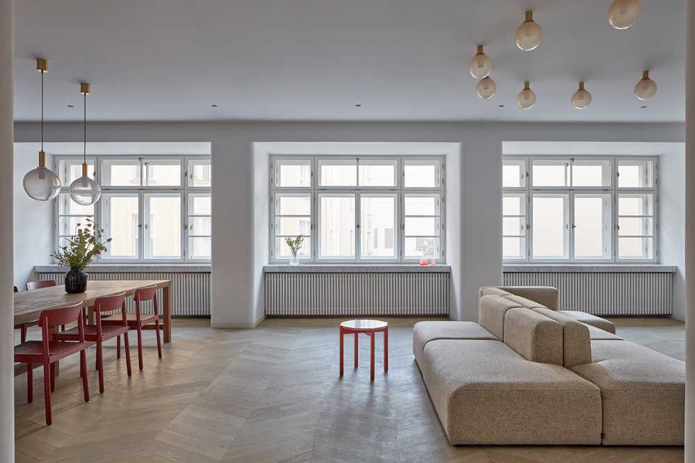 077 Residence, a renovation of a large apartment in the heart of Prague. A Rich mood board with refined details