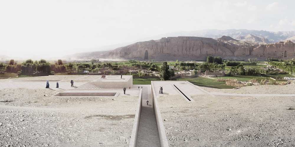 The winning project of the UNESCO competition for the Bamyan Cultural Center, in Afghanistan. An architecture intended to emphasize the eternal presence of absence