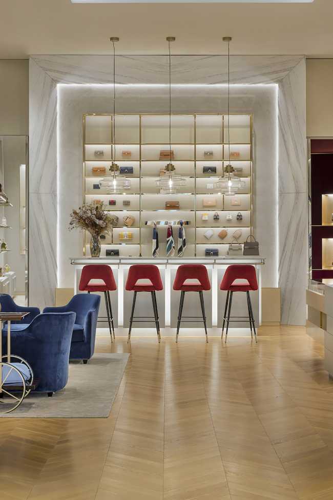 A new Delvaux boutique in the Dubai Mall. The iconic leather goods