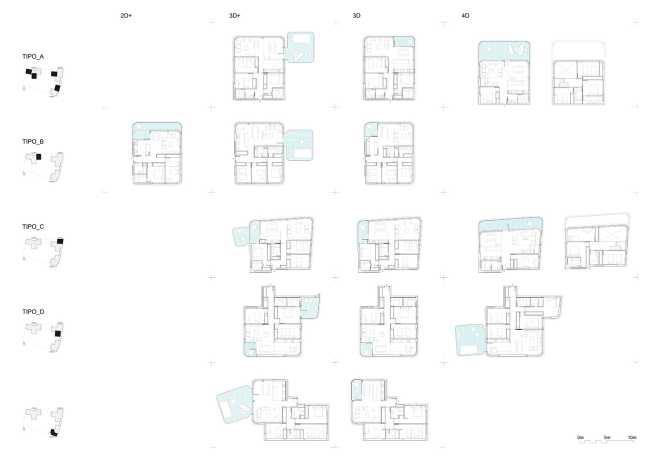 Three towers for housing and stores in Madrid. Panoramic views, social interaction and integration with nature are the highlights of the project