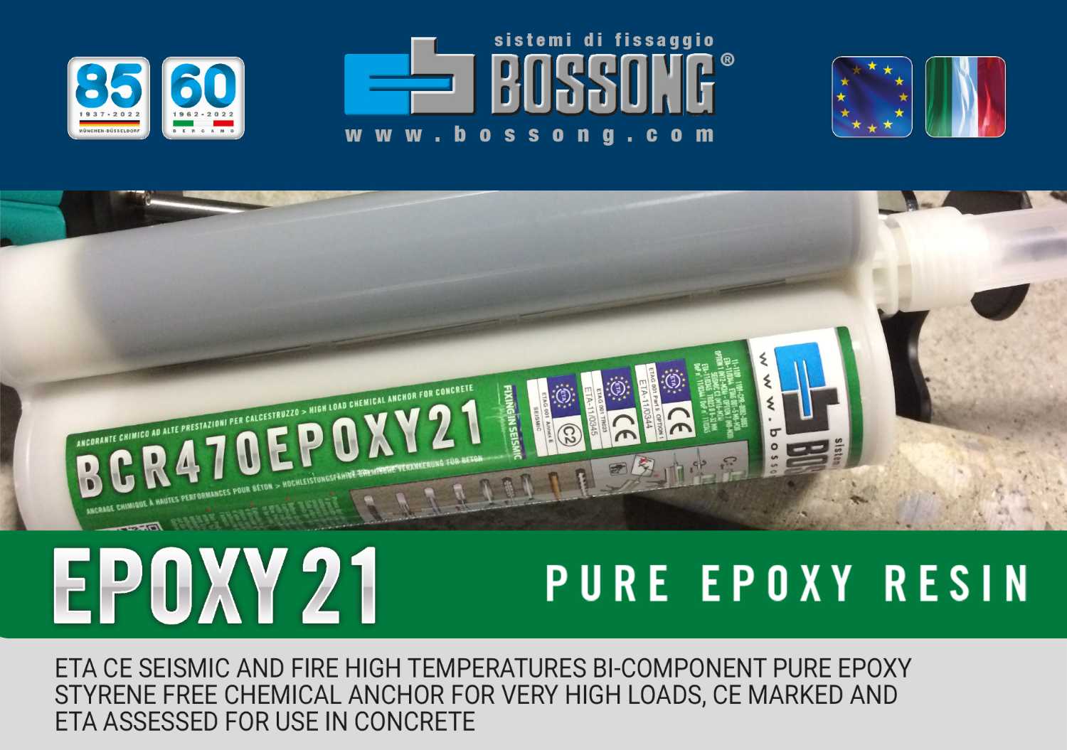 Resina Epossidica pura, sismica ad alte prestazioni – BCR EPOXY21