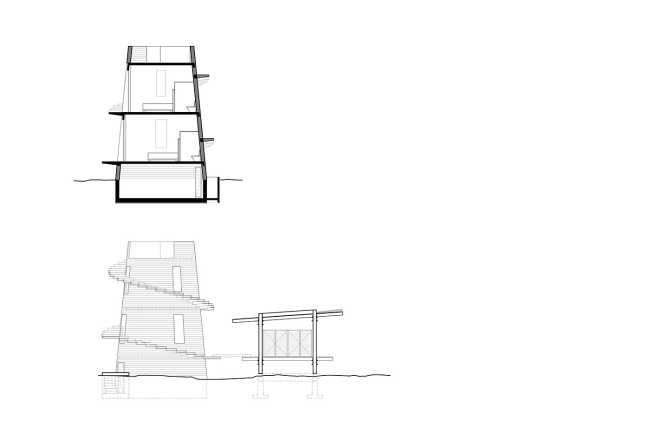 Confined spaces and open up platforms, the preservation of and exposure to the landscape. The exploration of a primitive and essential architecture