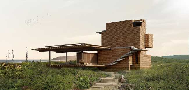 Confined spaces and open up platforms, the preservation of and exposure to the landscape. The exploration of a primitive and essential architecture