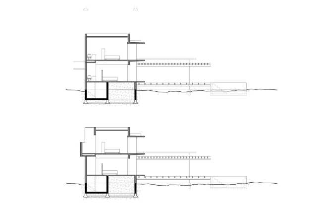 Confined spaces and open up platforms, the preservation of and exposure to the landscape. The exploration of a primitive and essential architecture