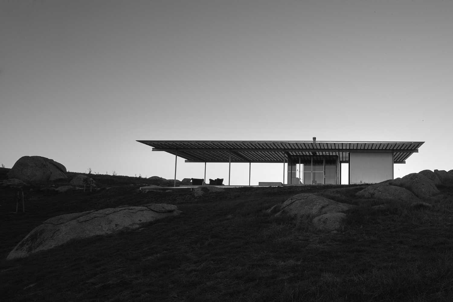 Shelter among Australian rocks. Bright light and poetic space