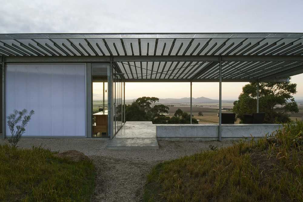 Shelter among Australian rocks. Bright light and poetic space